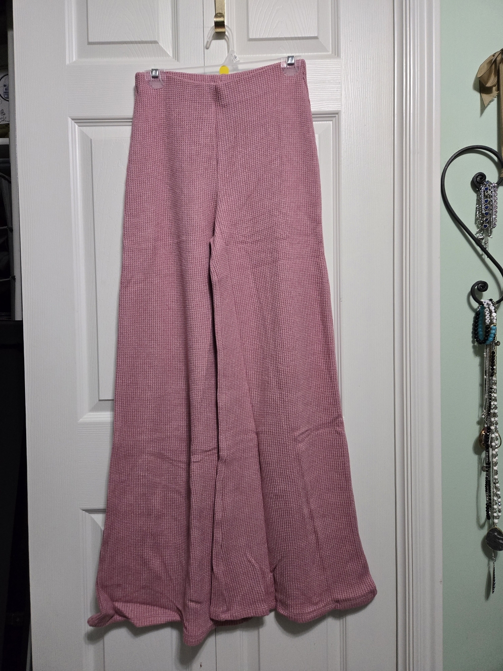 Zenana Women's Dusty Rose Waffle Knit Top and Bottoms set - Picture 4 of 4